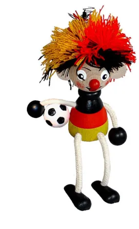 German Soccer Player Handcrafted Wooden Jumpies