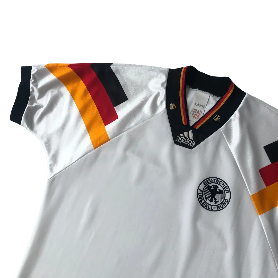 Germany Original Home Football Shirt 1992/1993 Adidas Equipment Large