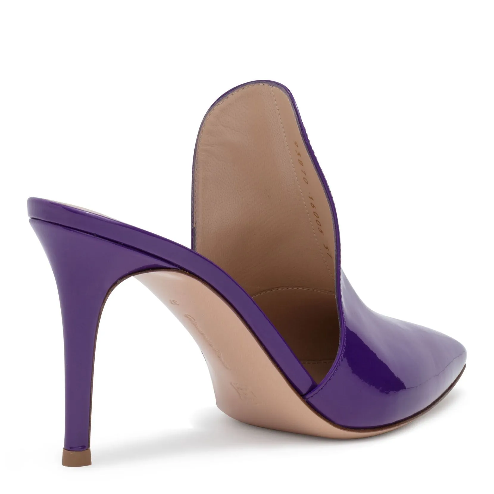 Gianvito Rossi Aramis 85 Violet Patent Leather Mules