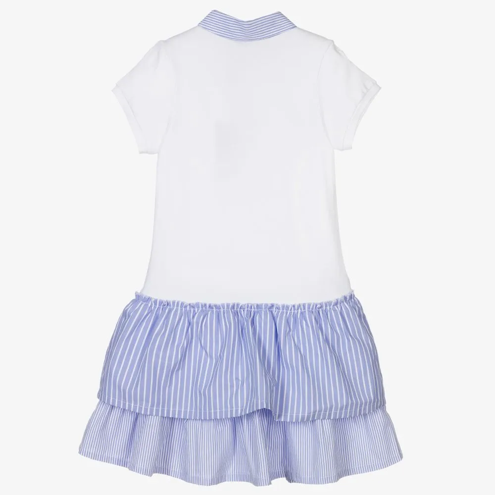 Girls Blue Cotton Polo Dress