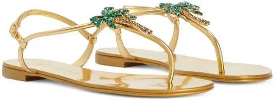 Giuseppe Zanotti Venice Beach flat sandals Gold