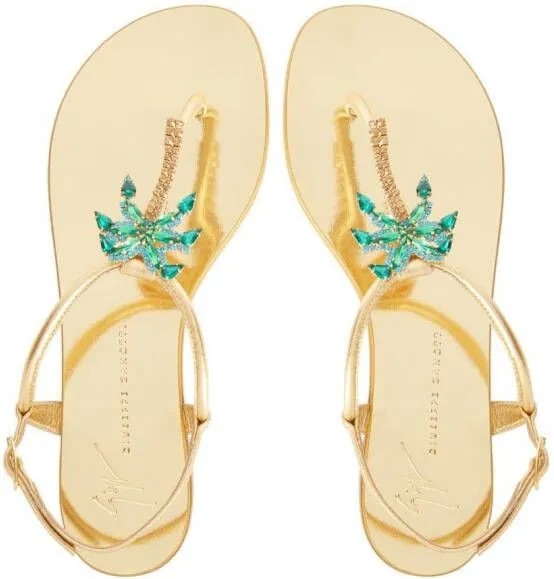 Giuseppe Zanotti Venice Beach flat sandals Gold