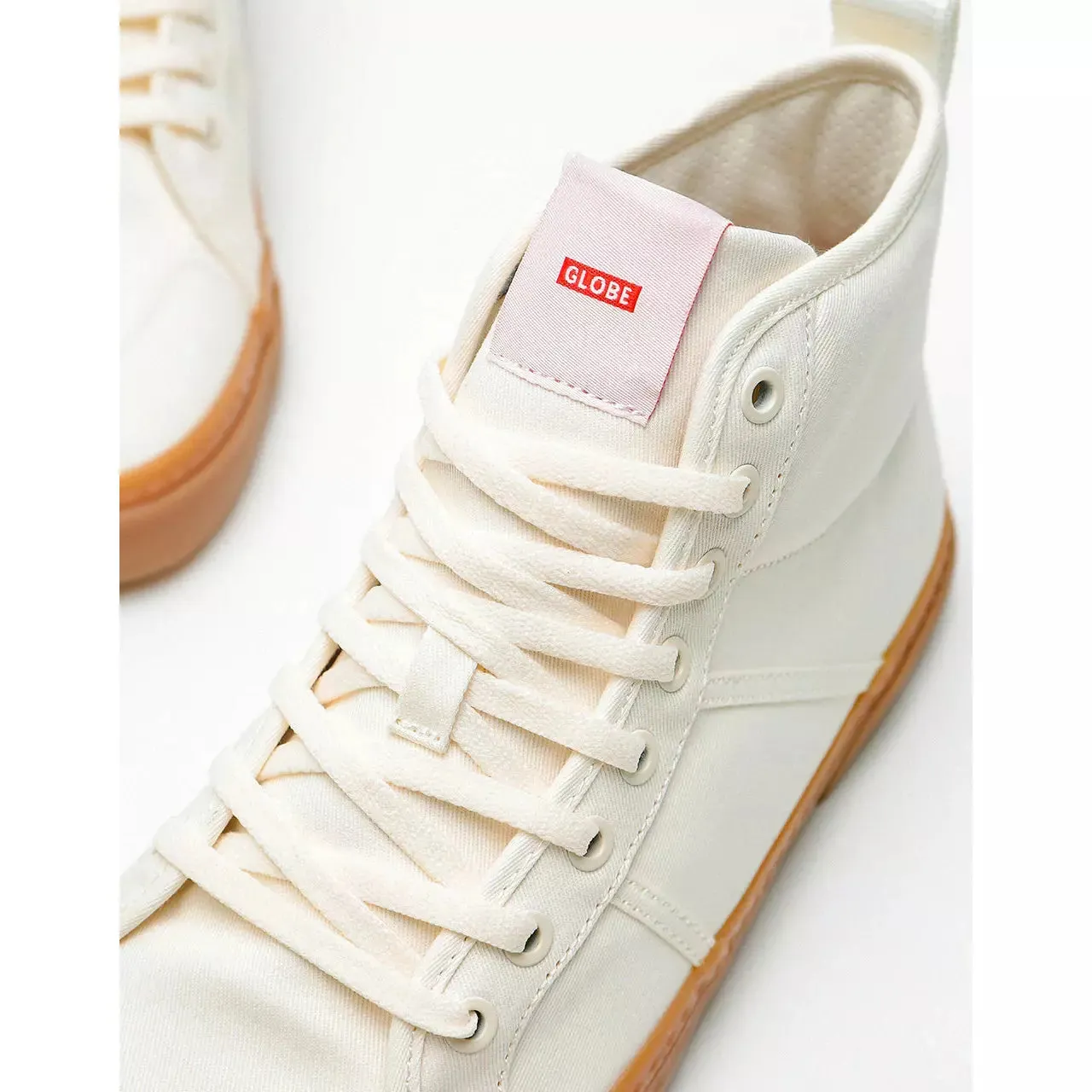 Globe Los Angered II Hi-Top Trainers - Organic White - Organic Cotton & Vegan Friendly