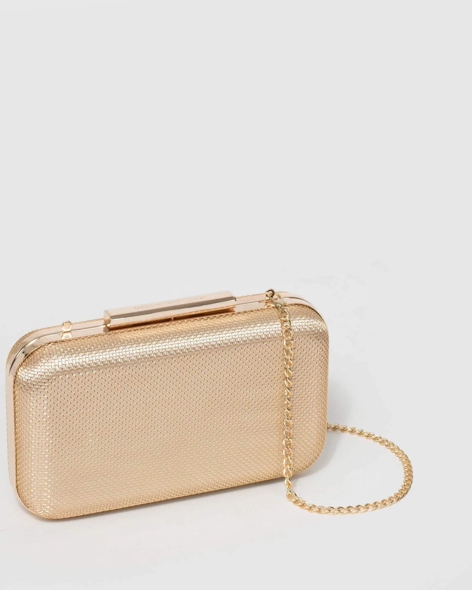 Gold Becca Mesh Box Clutch Bag