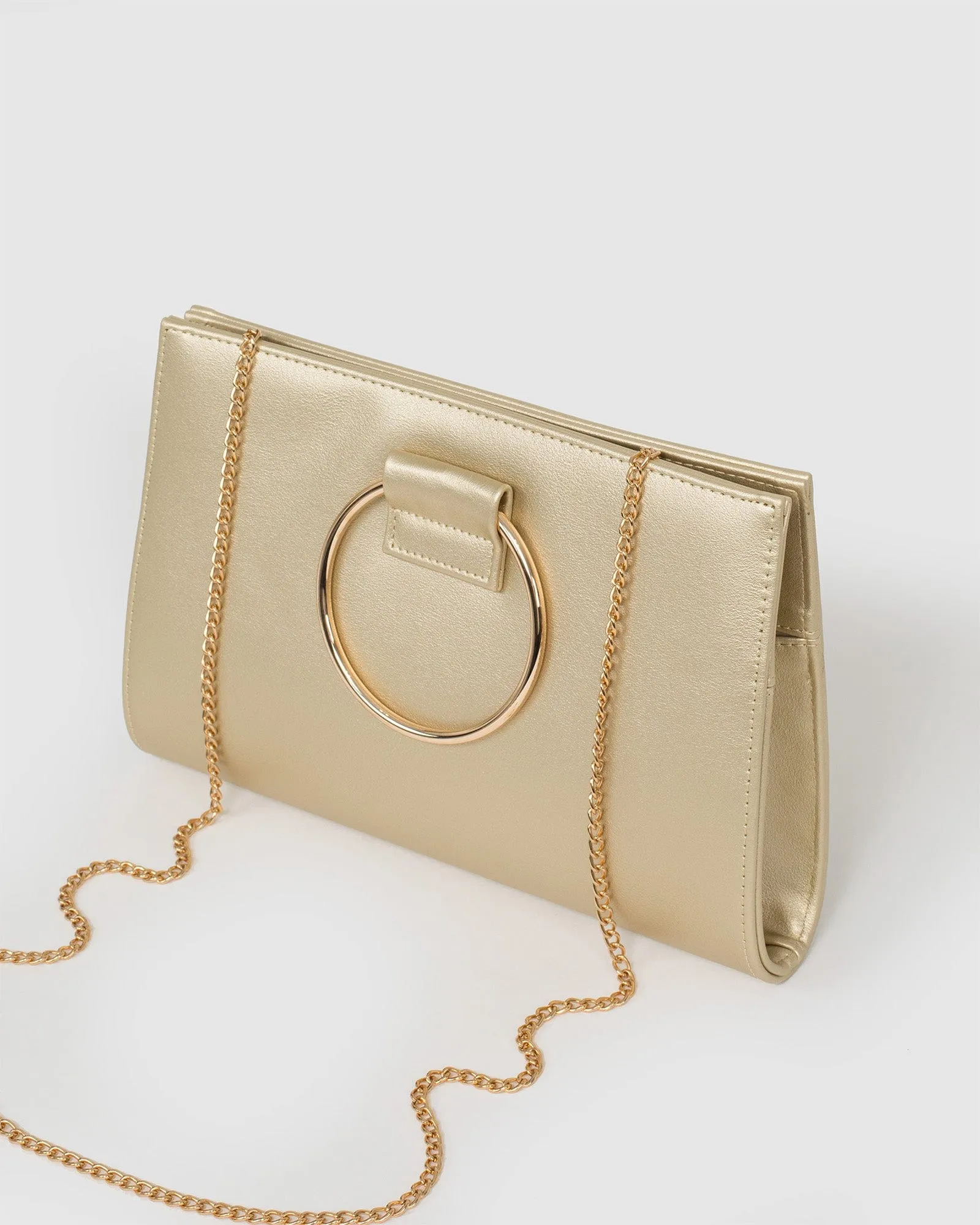 Gold Maggie Ring Clutch Bag