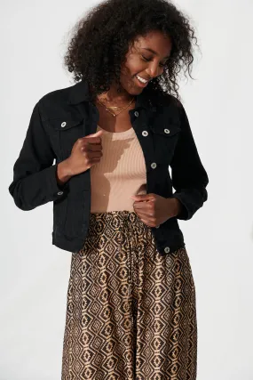 Gossip Denim Jacket In Black Wash