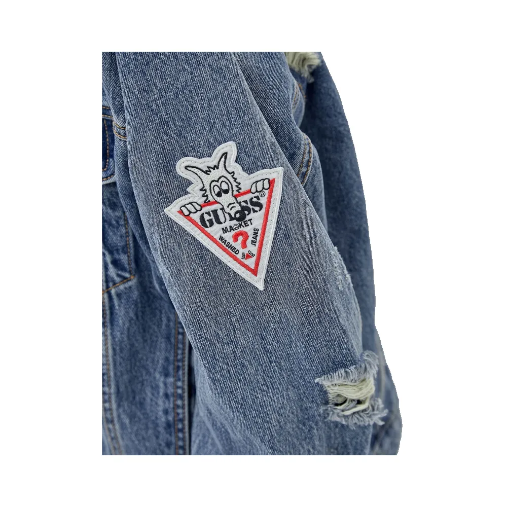 Guess Originals X Market Capsule Giacca in jeans patch all over Blu M3BG77D4XY5_FB20