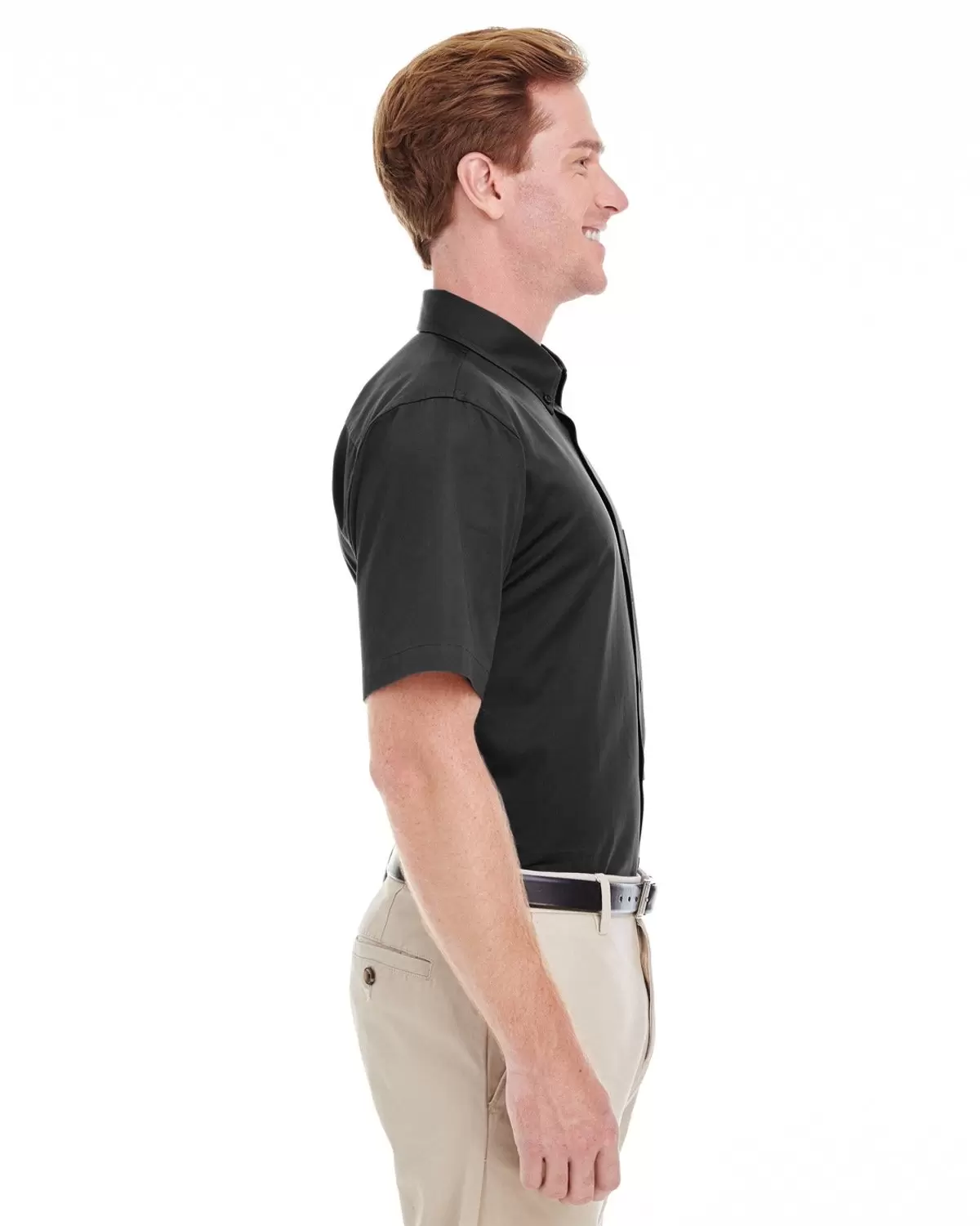 Harriton M582 Men's Foundation 100% Cotton Short-Sleeve Twill Shirt with Teflon™ SKU: M582