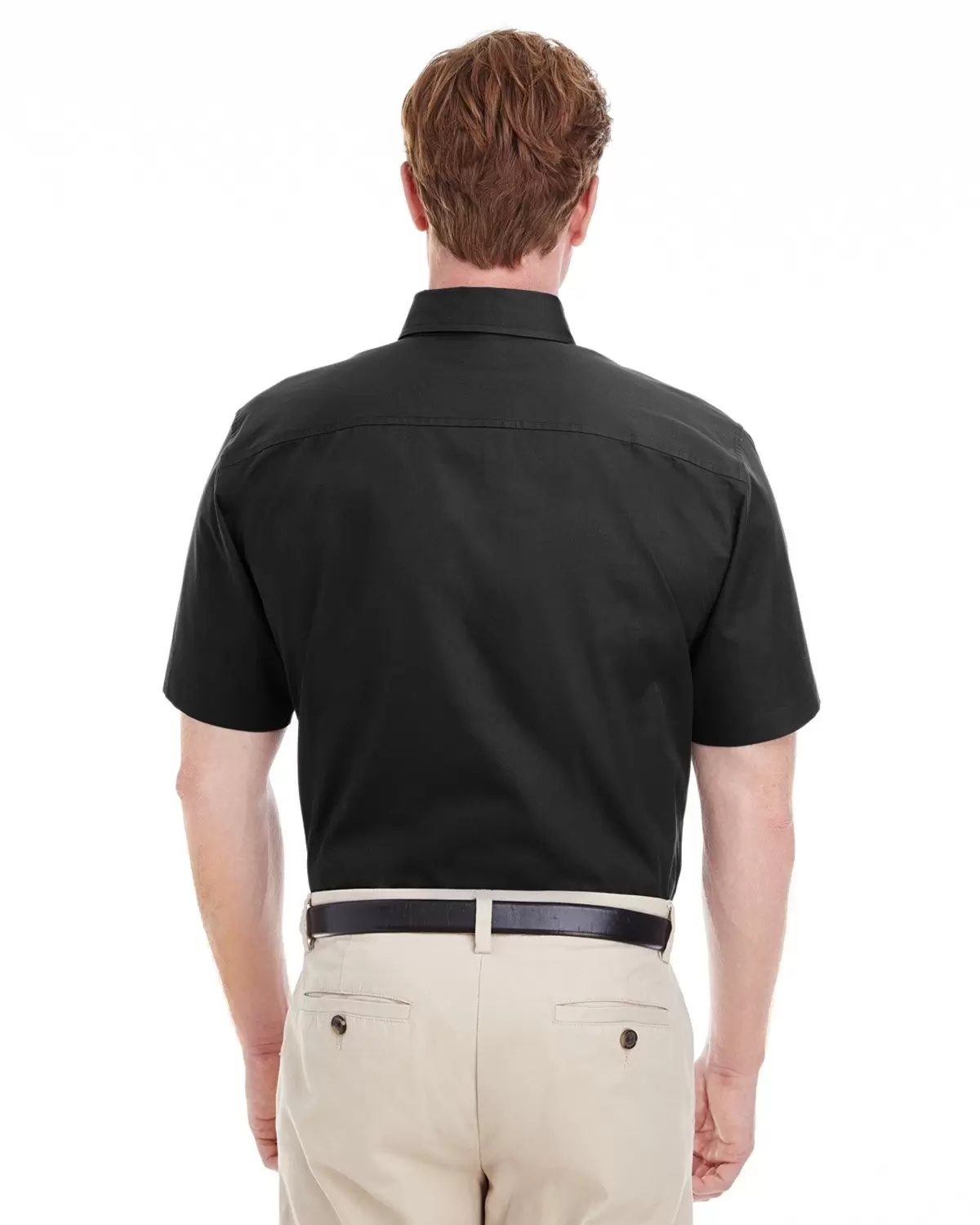 Harriton M582 Men's Foundation 100% Cotton Short-Sleeve Twill Shirt with Teflon™ SKU: M582