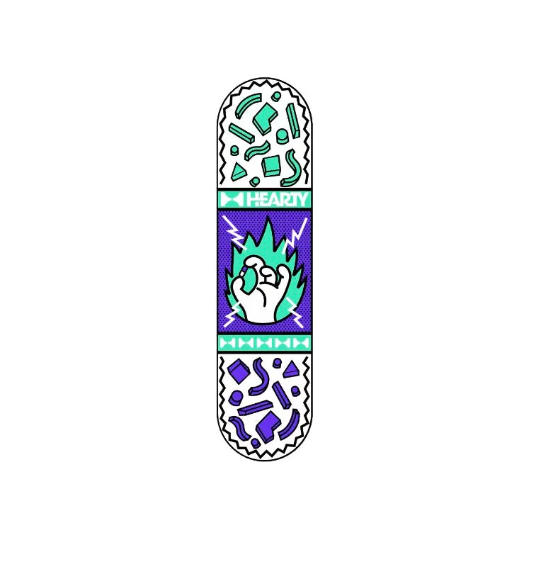 Hearty Skateboard Deck Take a Chill Pill Teal Blue- 8.0