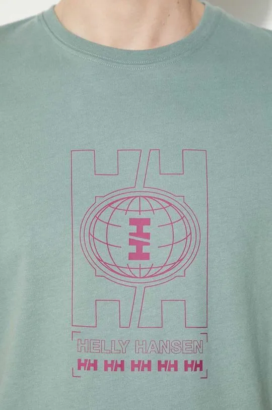 Helly Hansen cotton t-shirt men’s green color
