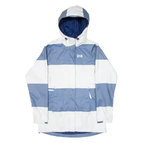 HELLY HANSEN Womens Rain Jacket Blue Hooded Striped XL