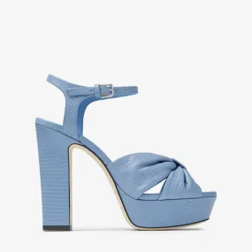 Heloise 120 Denim Lizard Print Platform Sandals