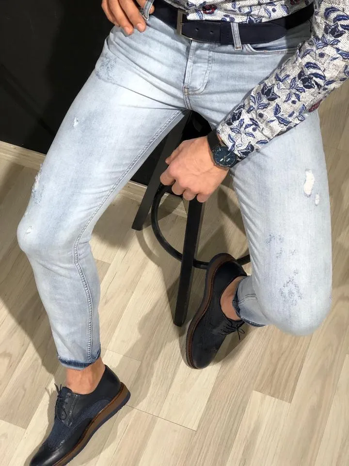 Heritage Ripped Blue Jeans