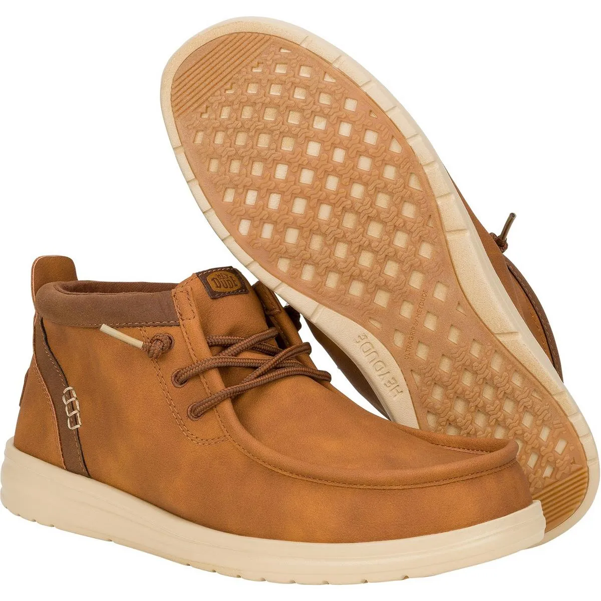 HEYDUDE Wally Mid GripR Classic Boots Cognac/Tan