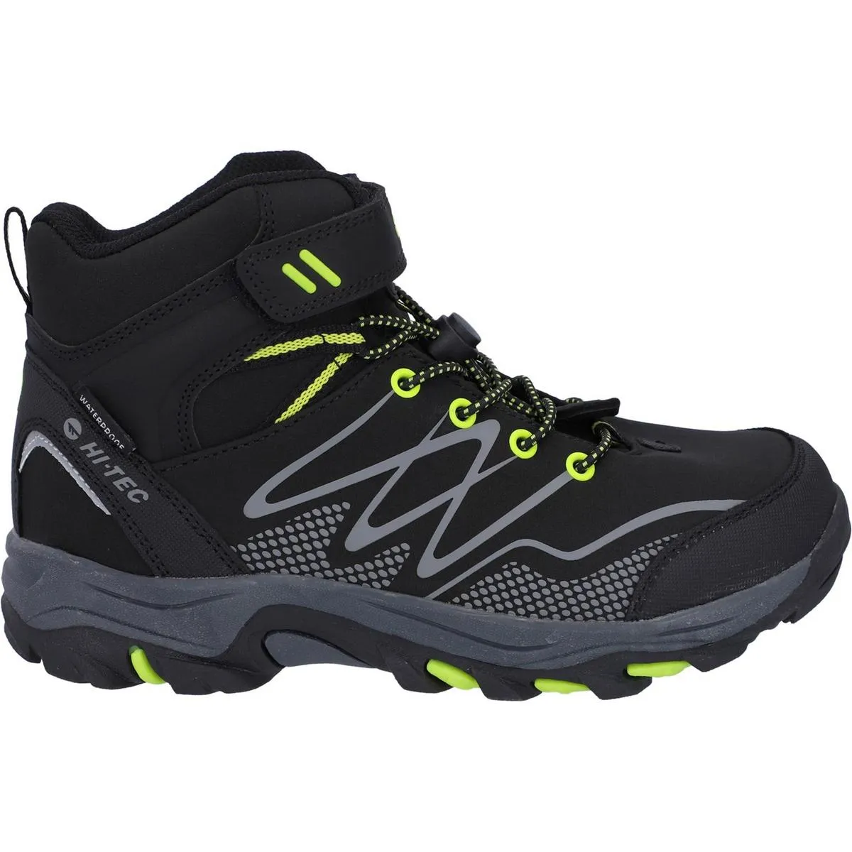 Hi-Tec Blackout Mid Boots Black/Lime