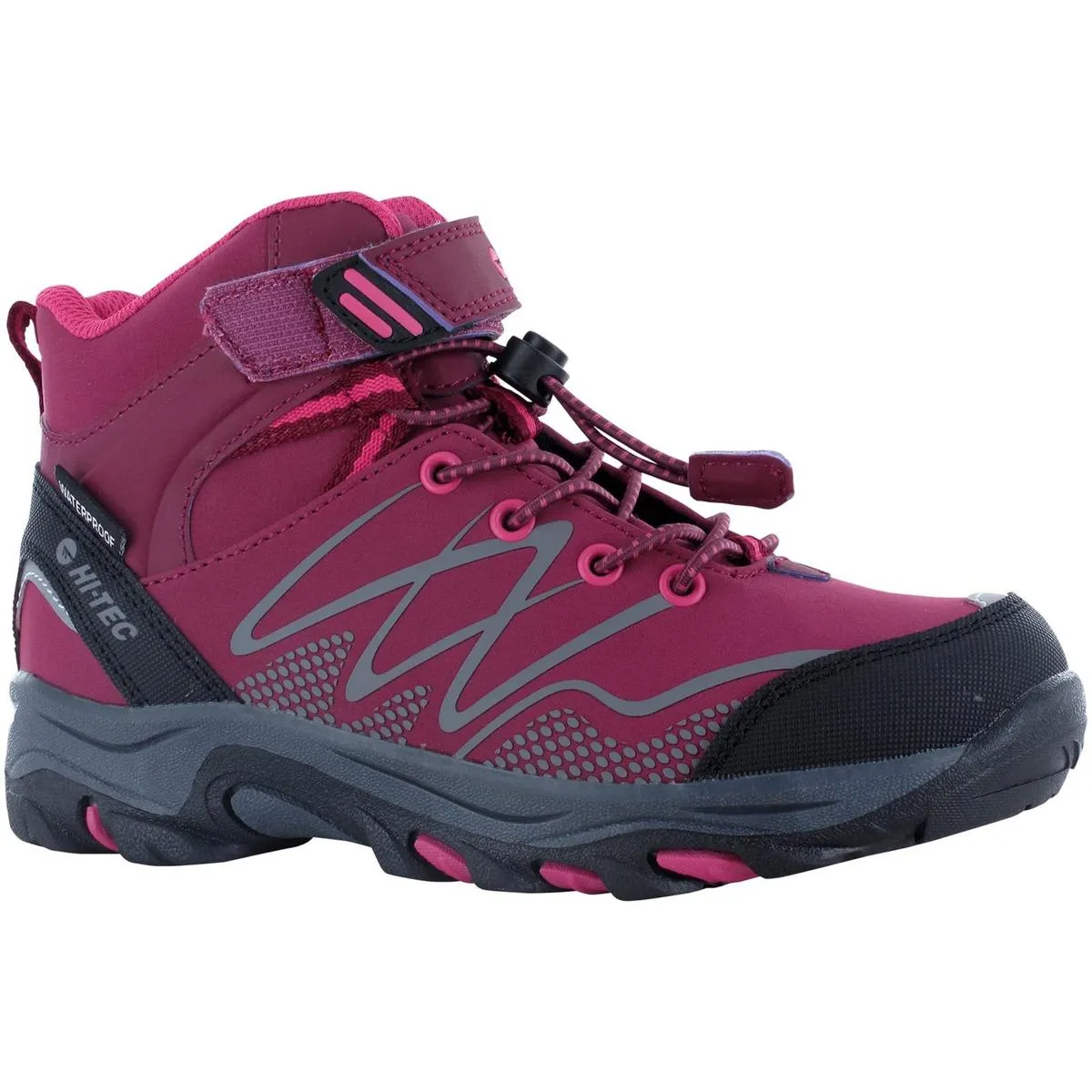 Hi-Tec Blackout Mid Boots Dark Rose/Fuchsia