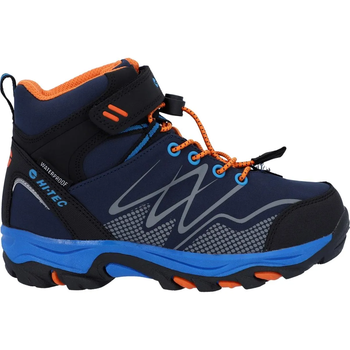 Hi-Tec Blackout Mid Child Boots Navy/Orange/Lake Blue