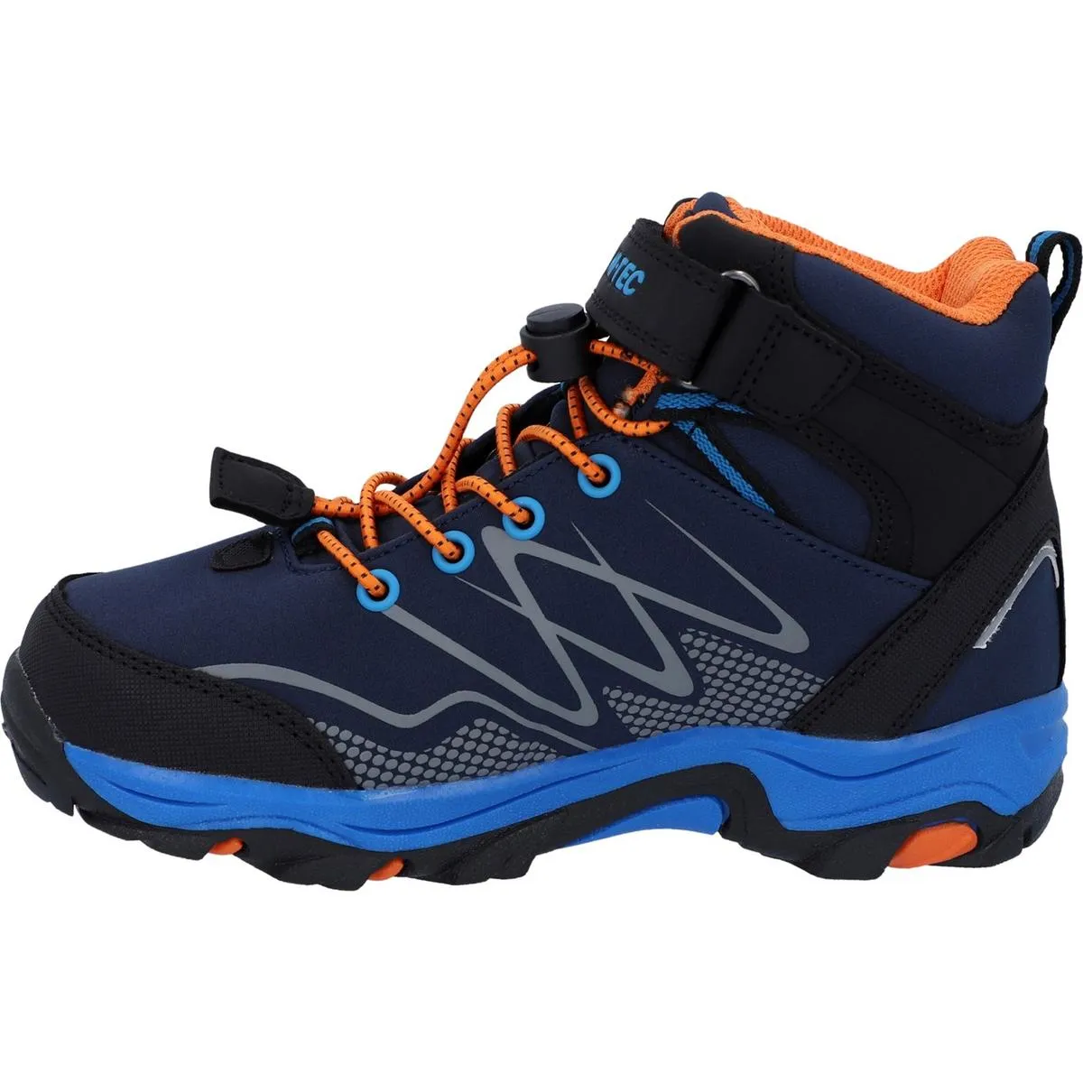 Hi-Tec Blackout Mid Child Boots Navy/Orange/Lake Blue