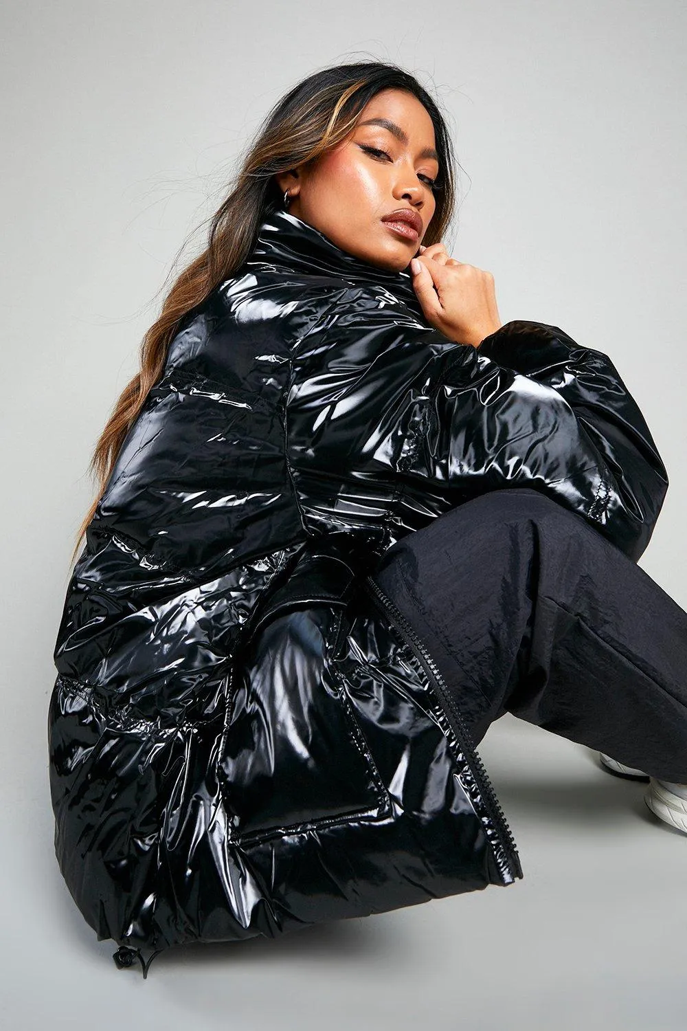 High Shine Oversized Puffer Jacket