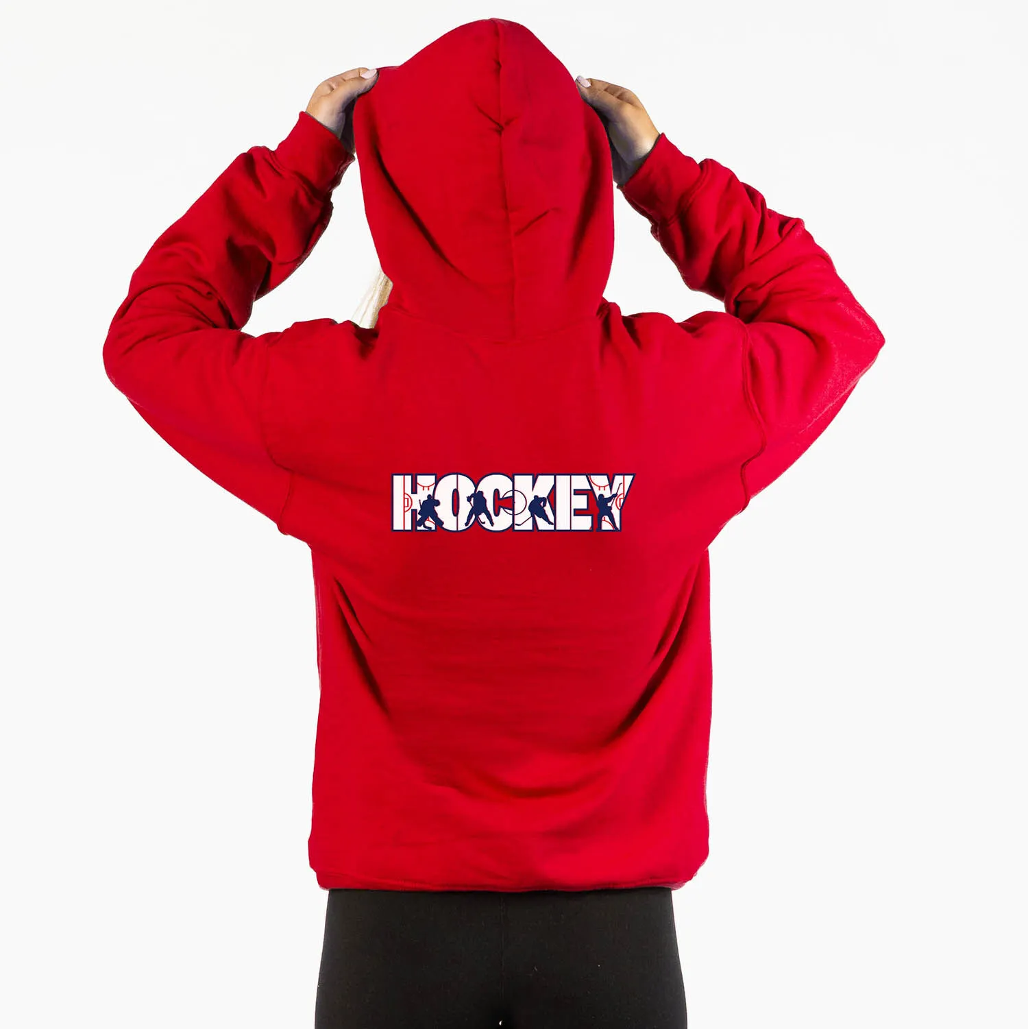 Hockey Hooded Sweatshirt - Hockey Life (Back Design) 