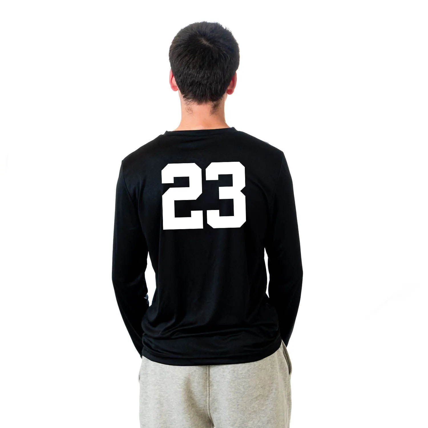 Hockey Long Sleeve Tech Tee - Hockey Goalie Sketch 