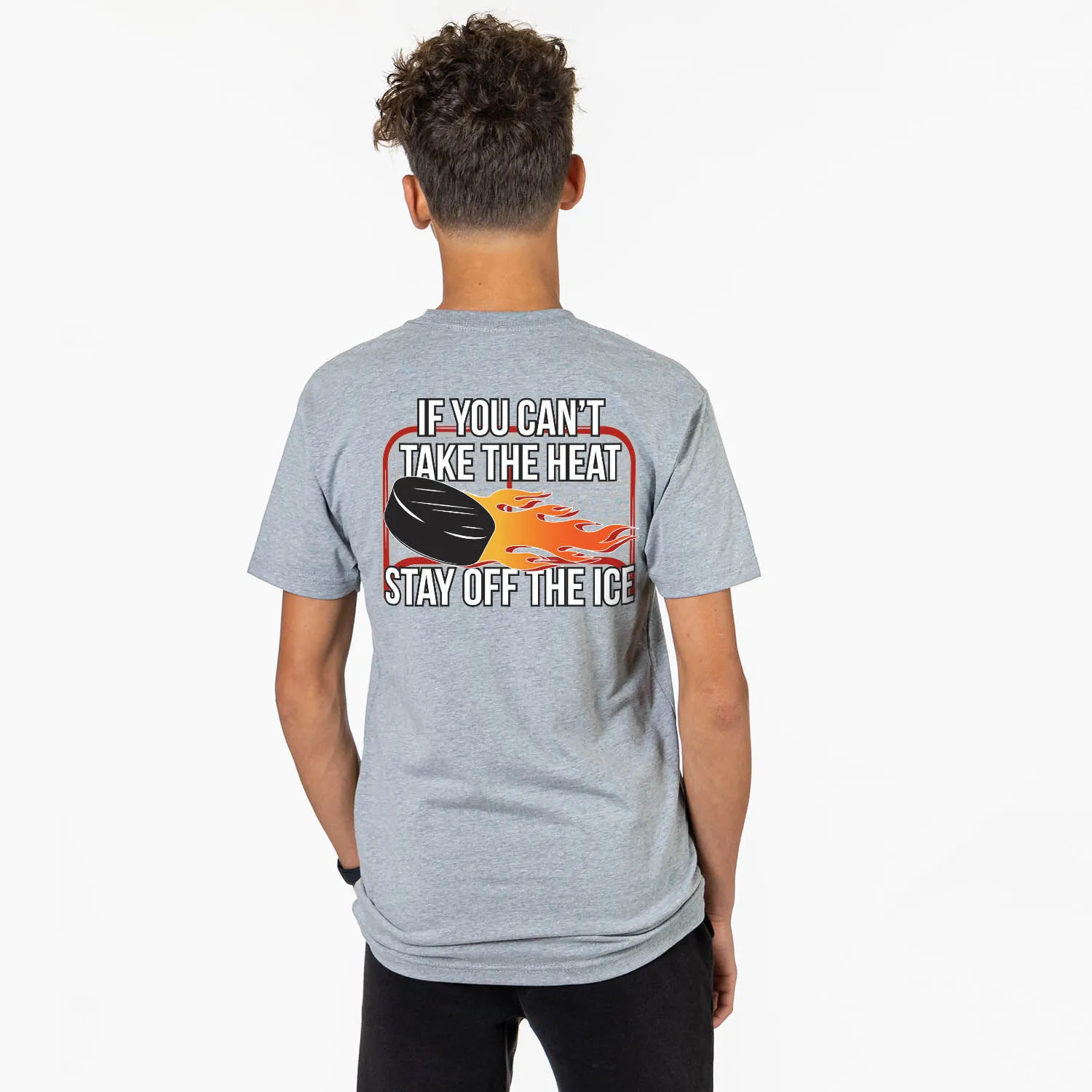 Hockey Short Sleeve T-Shirt - If You Can't Take the Heat (Back Design) 