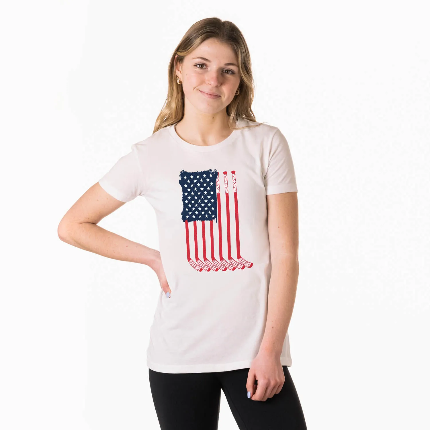Hockey Women's Everyday Tee - American Flag 