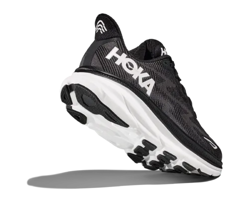 Hoka Clifton 9 WIDE Black White Men's
