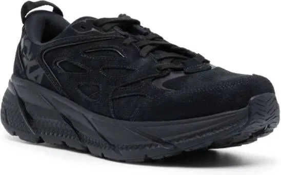 HOKA Clifton L suede sneakers Black