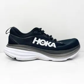 Hoka One One Mens Bondi 8 1127953 BWHT Black Running Shoes Sneakers Size 11.5 2E