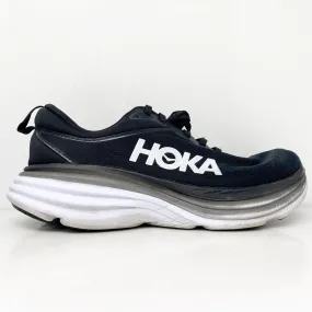 Hoka One One Mens Bondi 8 1127953 BWHT Black Running Shoes Sneakers Size 9.5 2E