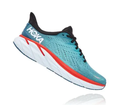 Hoka One One Mens Clifton 8- Real Teal/ Aquarelle