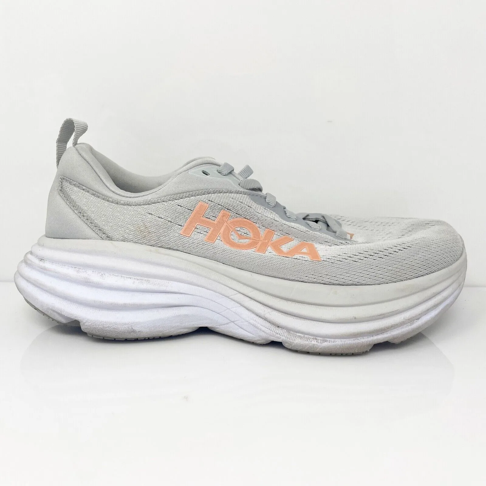 Hoka One One Womens Bondi 8 1127954 HMLR Gray Running Shoes Sneakers Size 7 D