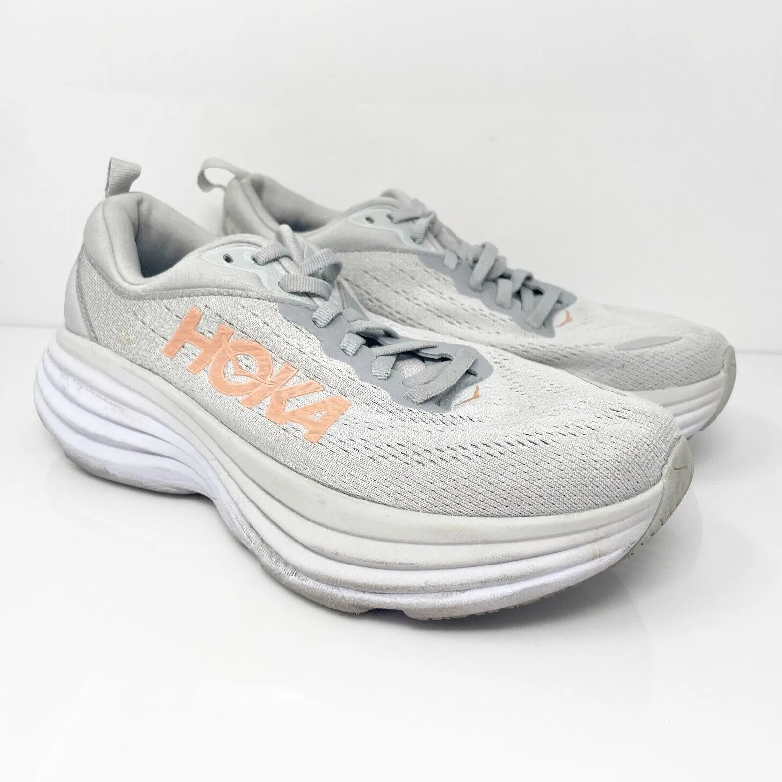 Hoka One One Womens Bondi 8 1127954 HMLR Gray Running Shoes Sneakers Size 7 D