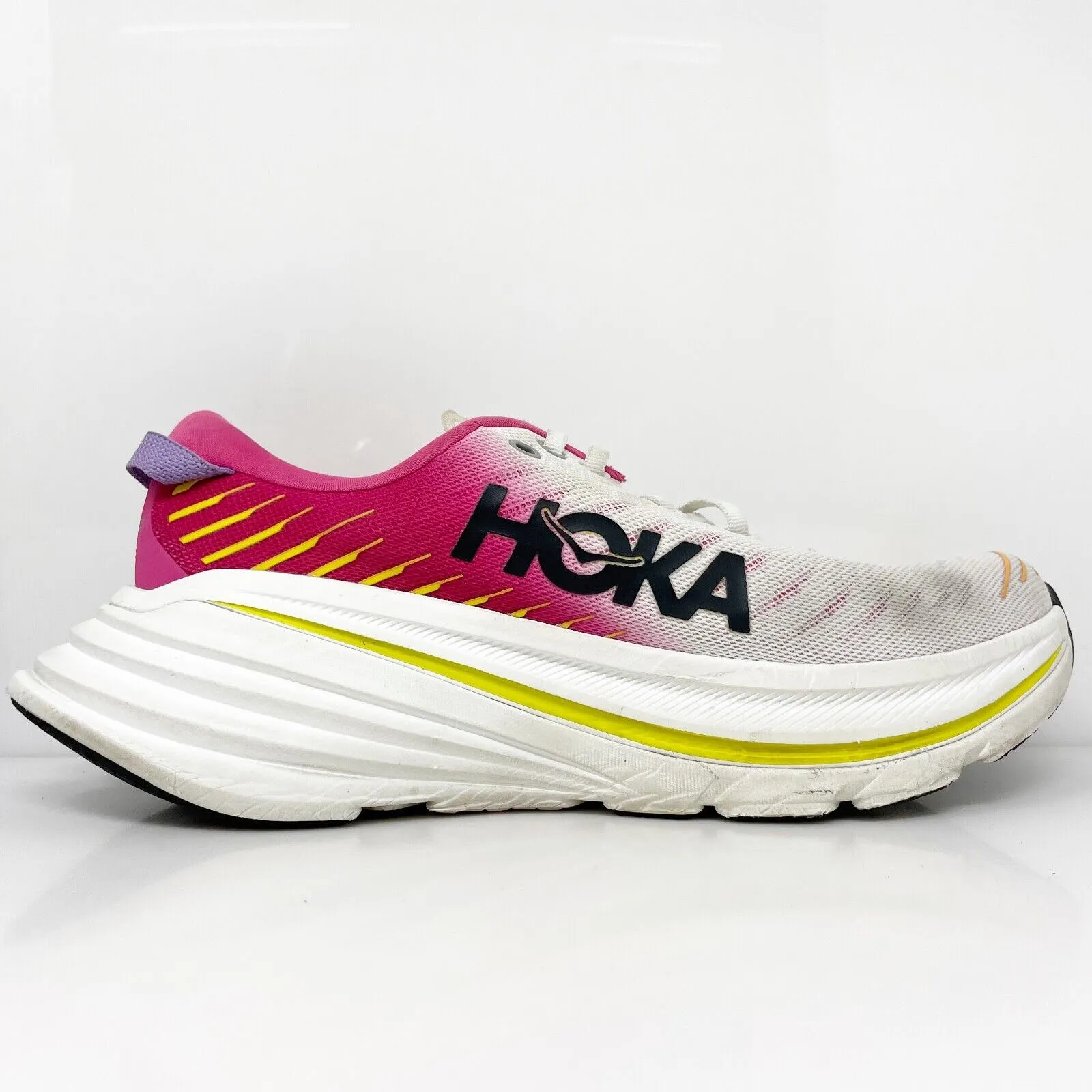 Hoka One One Womens Bondi X 1113513 BDBPY White Running Shoes Sneakers Sz 10.5 B