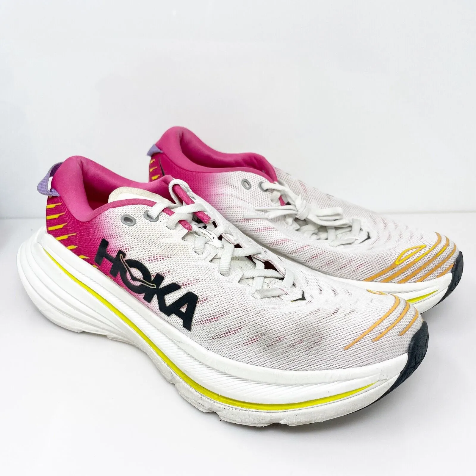 Hoka One One Womens Bondi X 1113513 BDBPY White Running Shoes Sneakers Sz 10.5 B