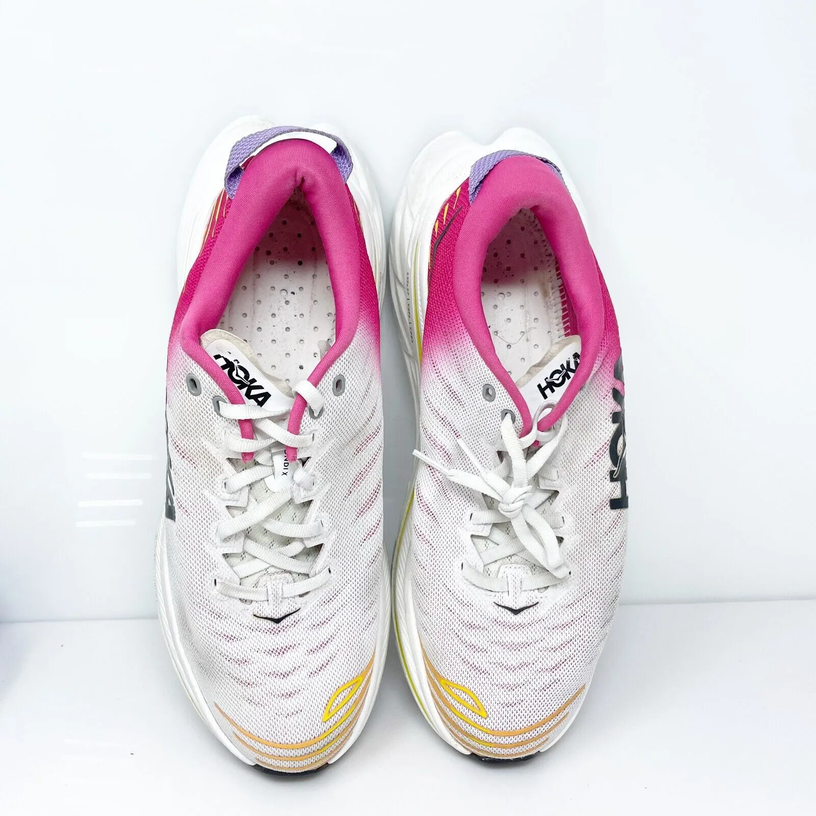 Hoka One One Womens Bondi X 1113513 BDBPY White Running Shoes Sneakers Sz 10.5 B