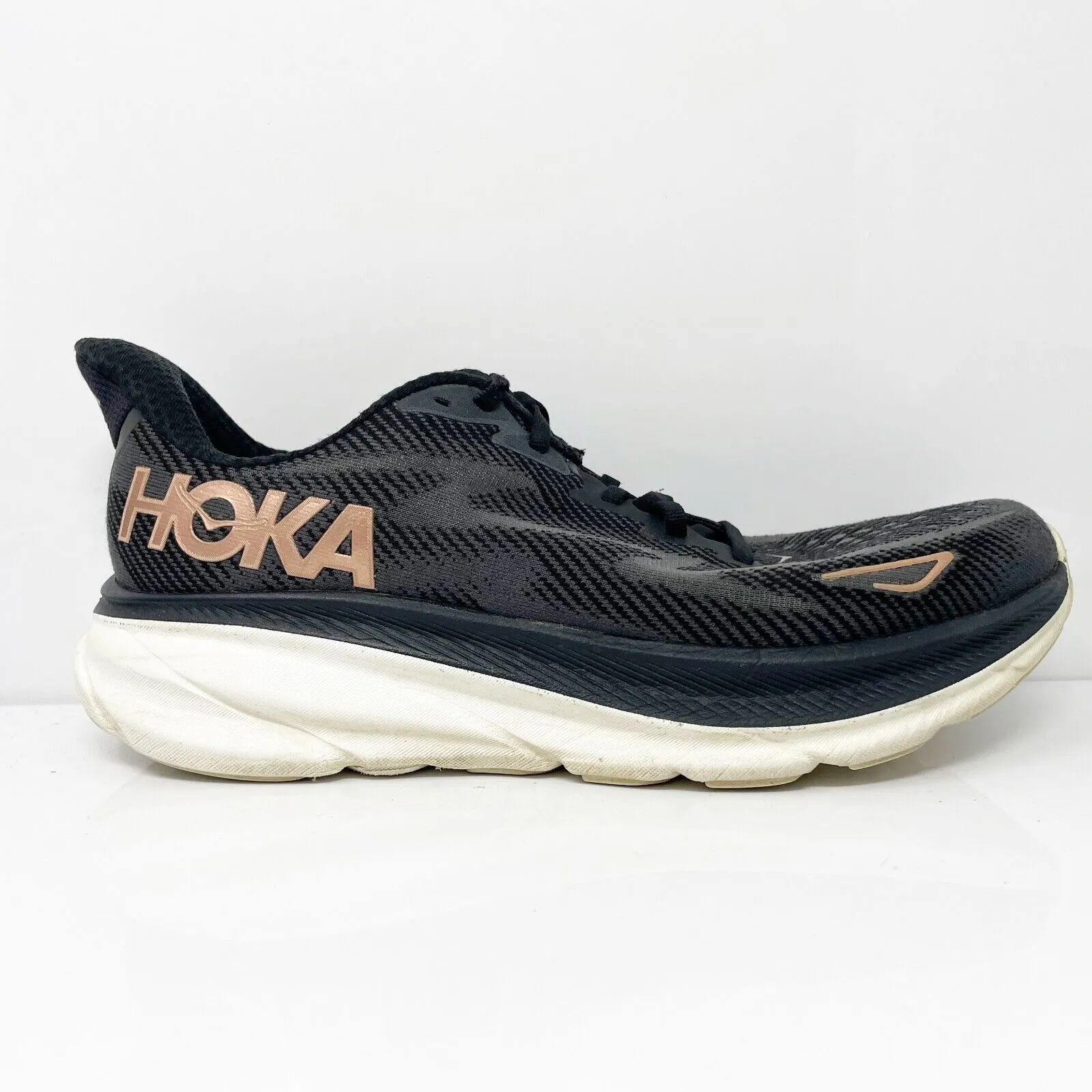 Hoka One One Womens Clifton 9 1127896 BRGL Black Running Shoes Sneakers 10.5 B