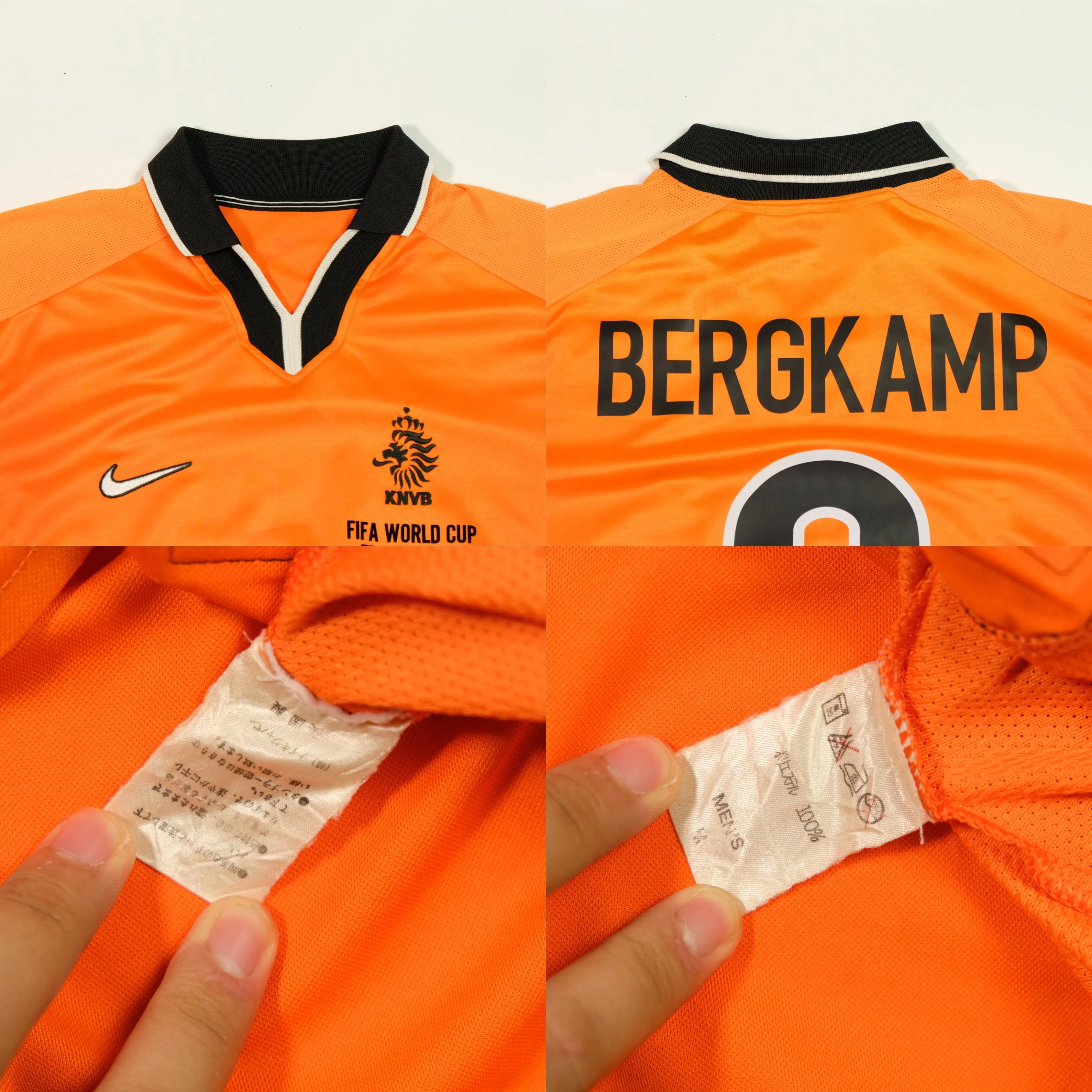 Holland/Netherlands Bergkamp Nike 1998/1999 Original Home Football Shirt Medium/Large