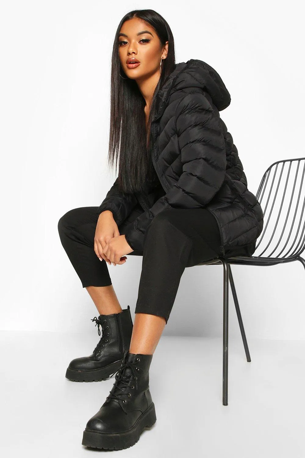 Hooded Paneled Puffer Jacket