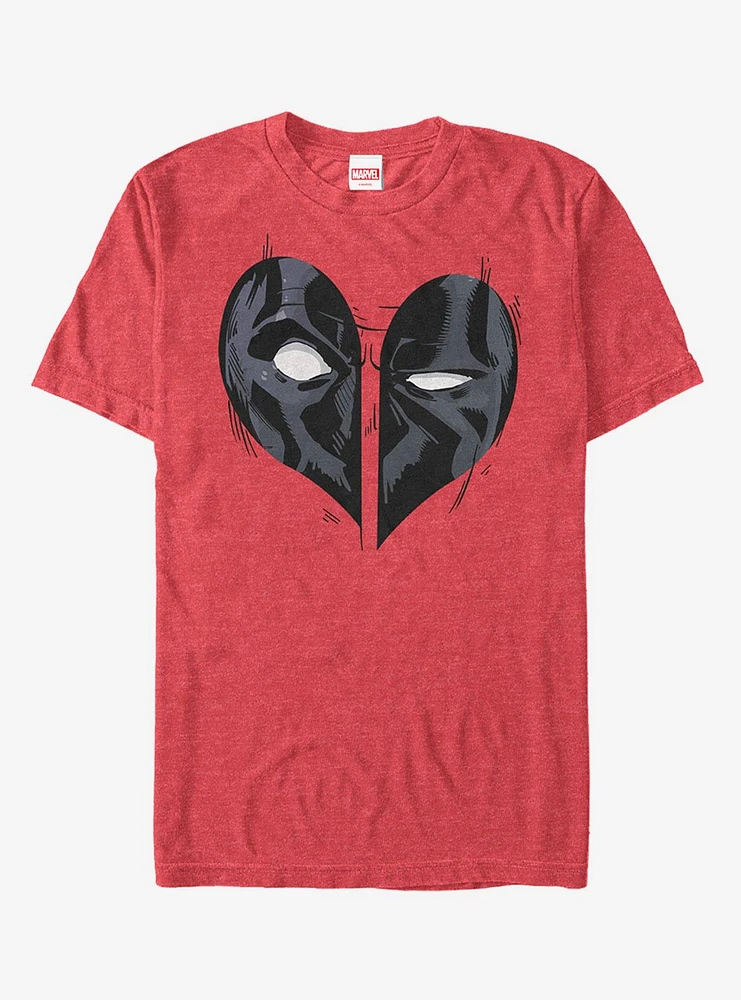 Hot Topic Marvel Deadpool Heart Mask T-Shirt