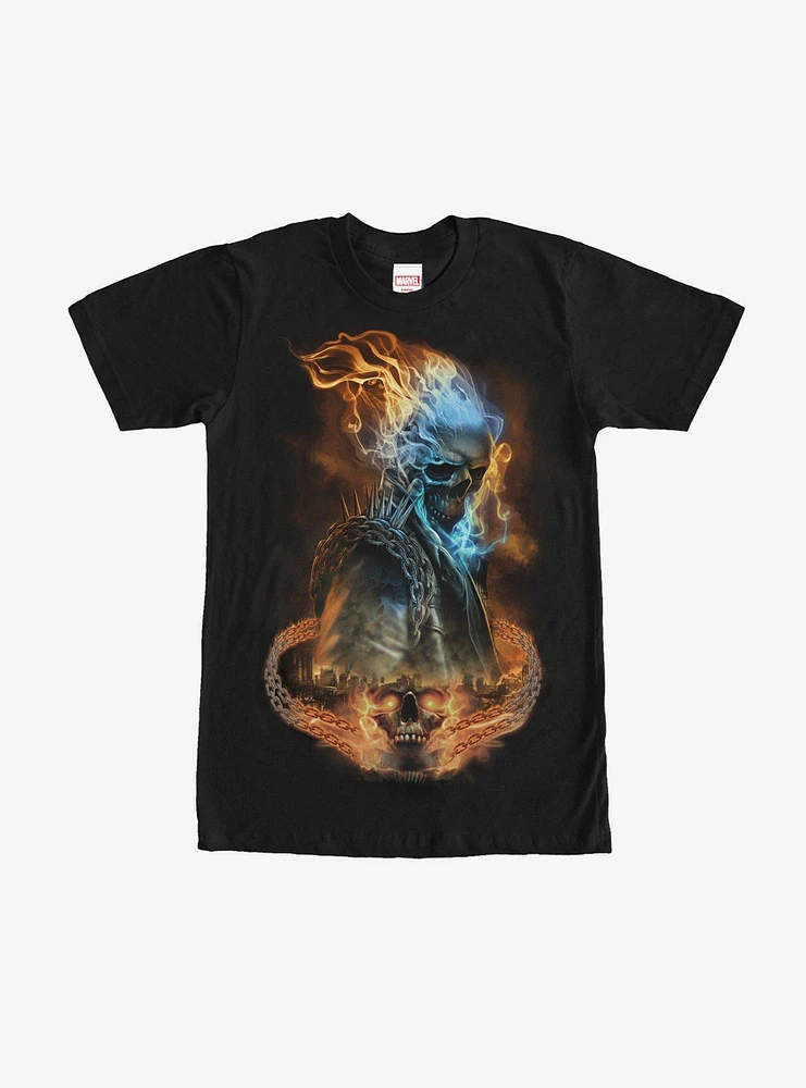 Hot Topic Marvel Ghost Rider Hellfire Chain T-Shirt
