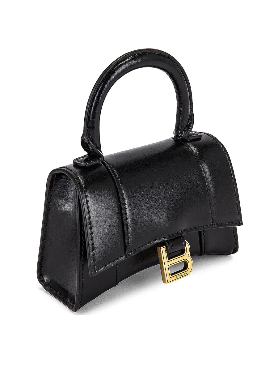 Hourglass Mini Shoulder Bag in Black