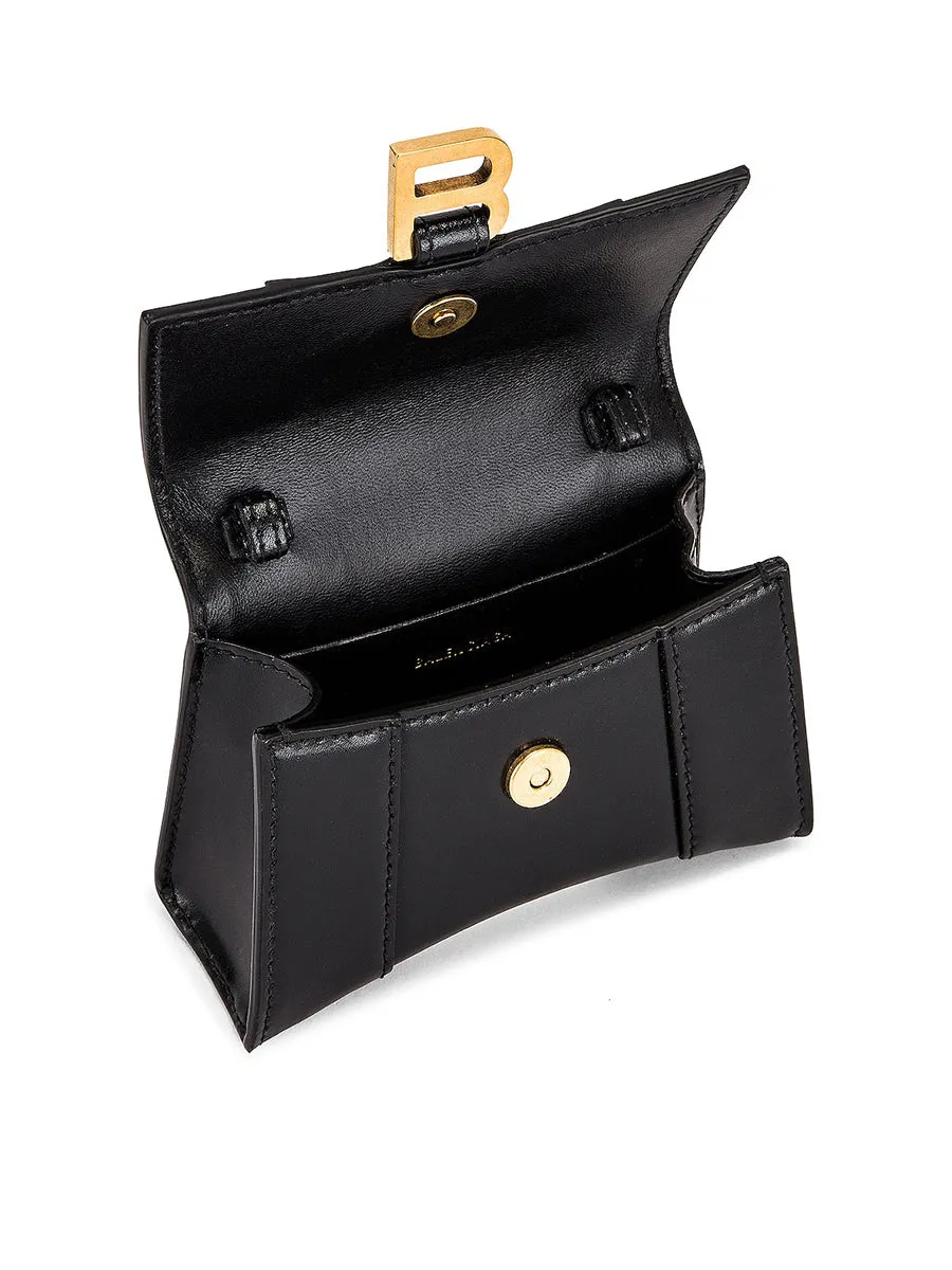 Hourglass Mini Shoulder Bag in Black