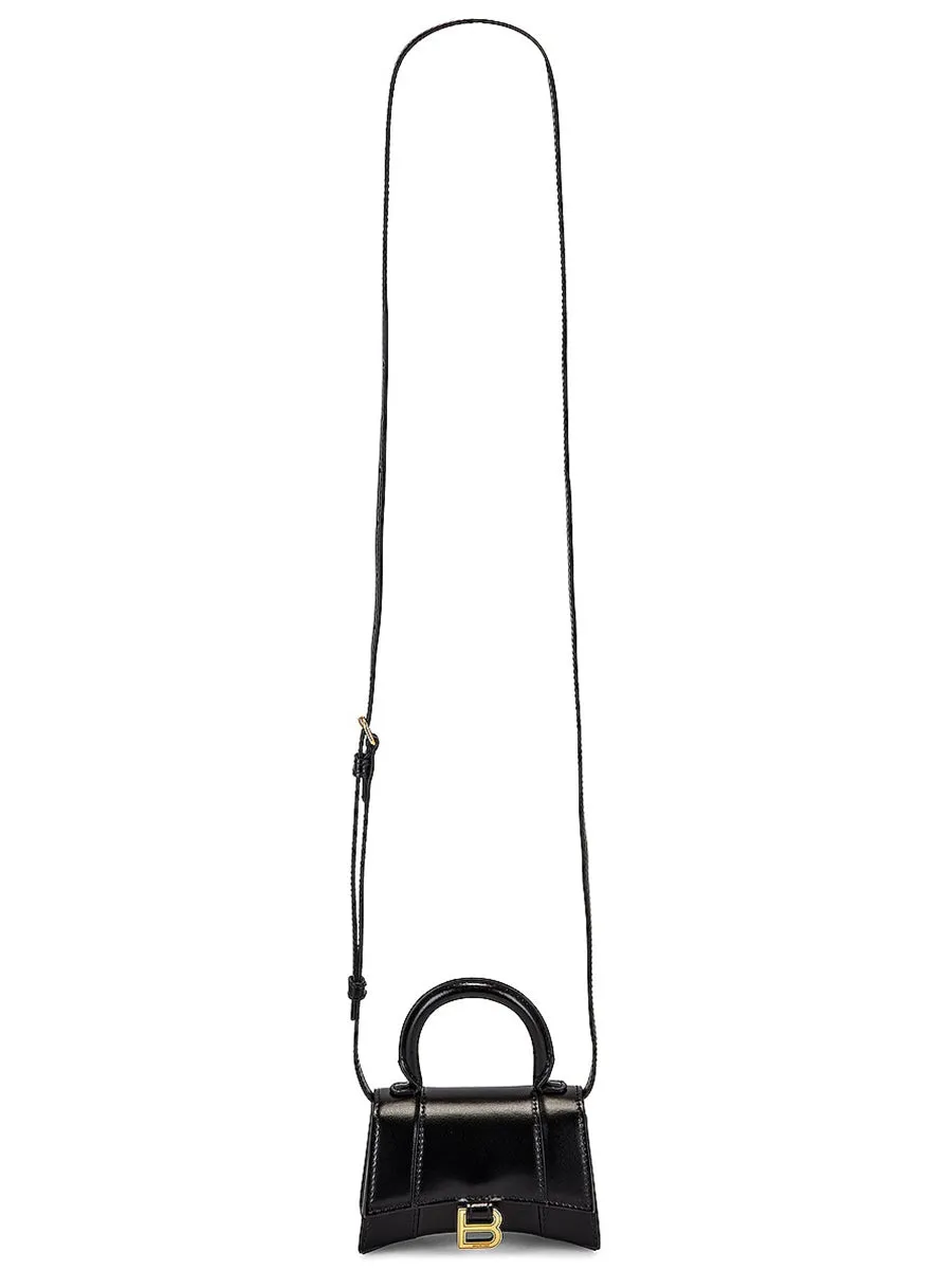 Hourglass Mini Shoulder Bag in Black