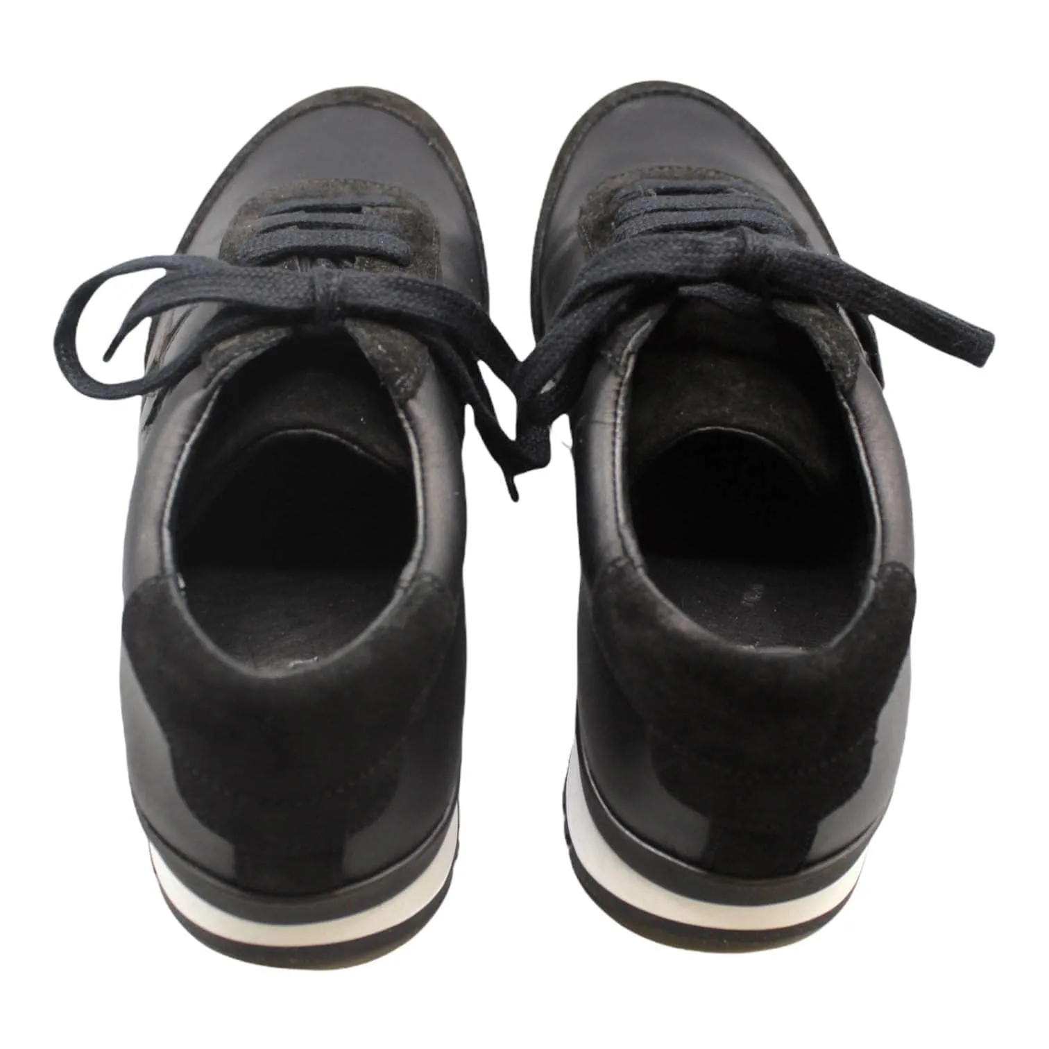 Hush Black Leather Suede Star Trainers