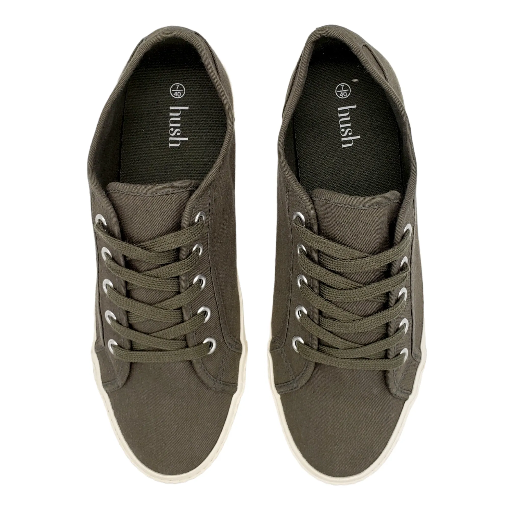 Hush Khaki Henley Canvas Trainers