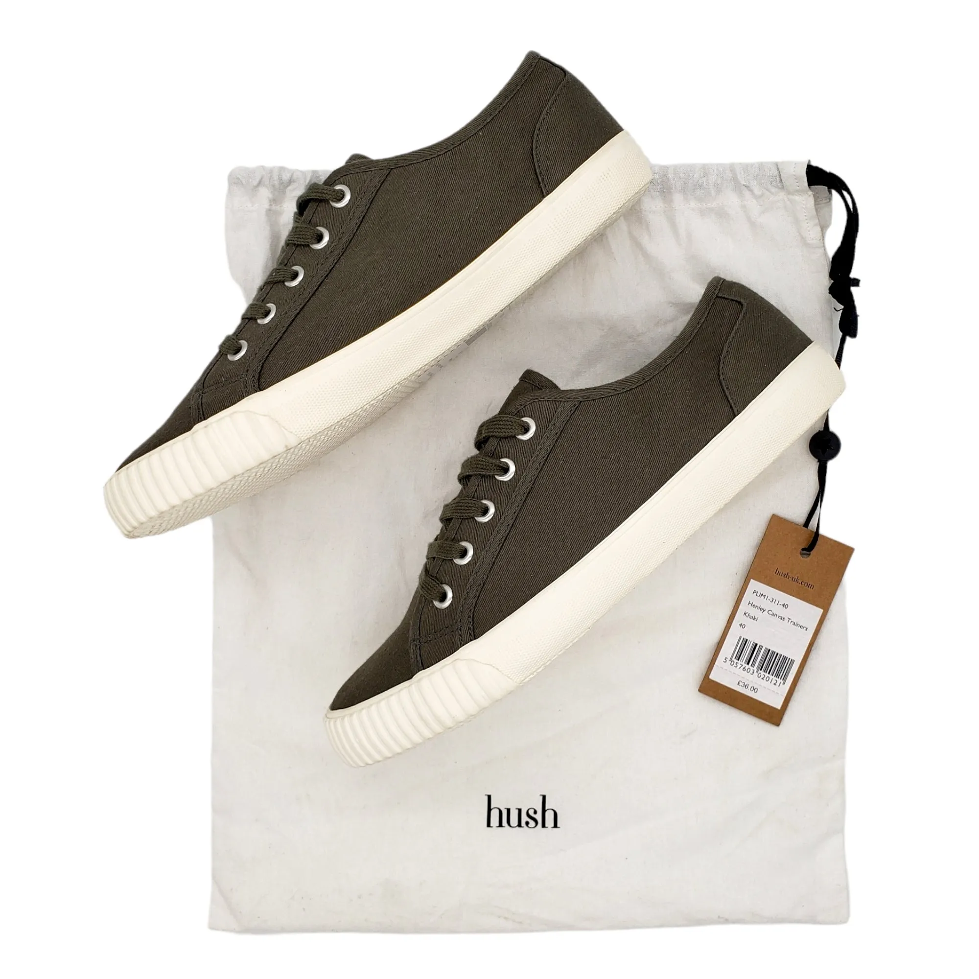 Hush Khaki Henley Canvas Trainers