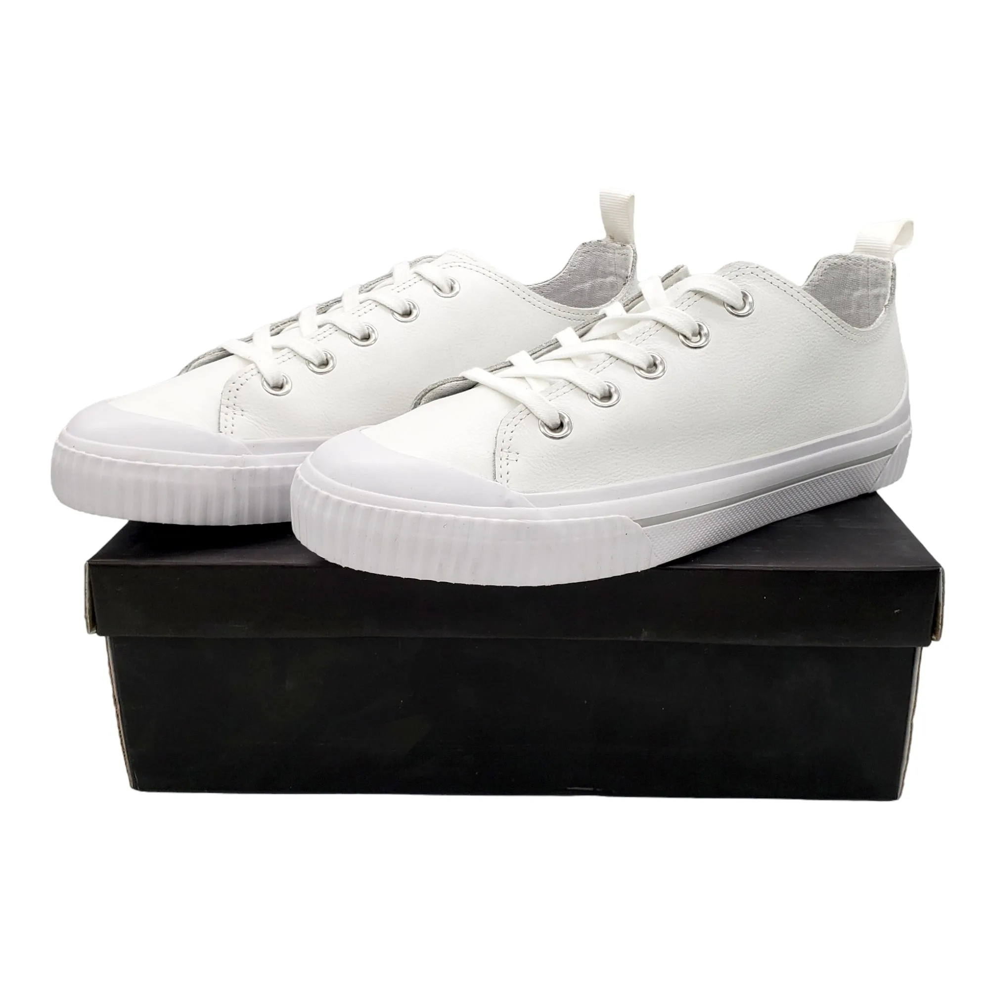 Hush White Dalmore Leather Trainers